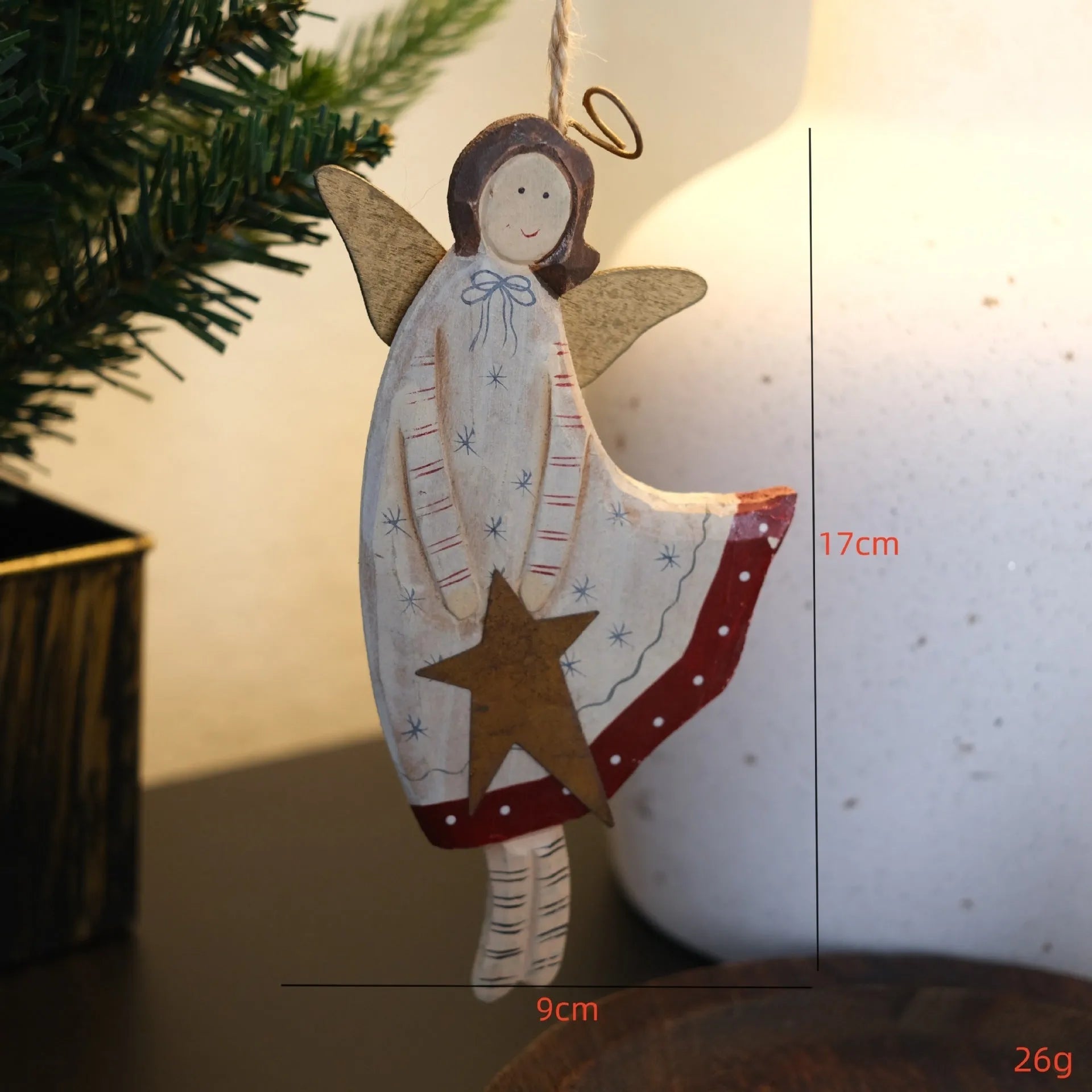 Hand-painted wooden door plate pendant with American country style carving