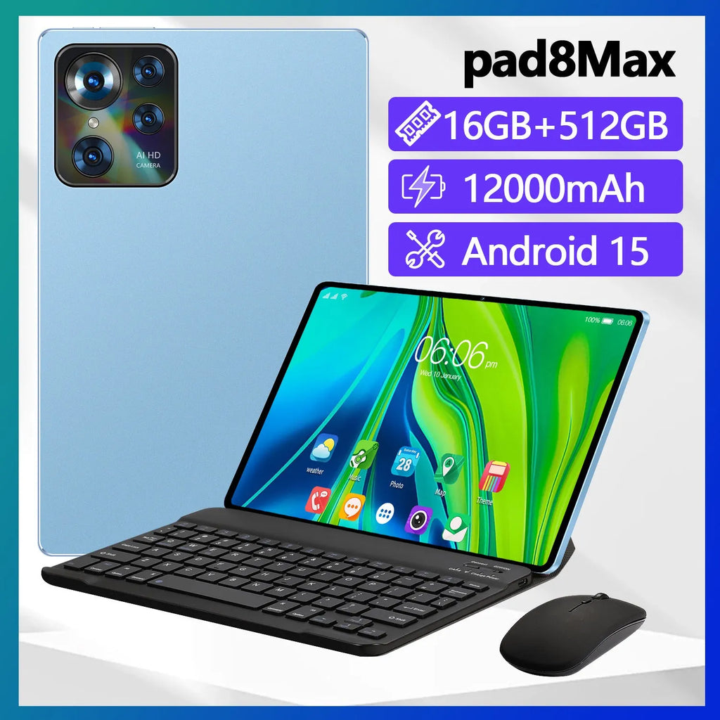 10-inch Tablet PC Smart Call Google Edition with 10.1-inch screen, available in black, blue, gold, and silver gray