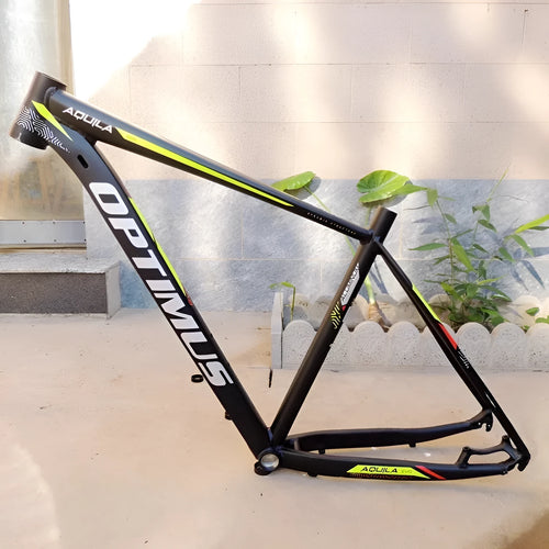 Black green aluminium alloy 29-inch mountain bike frame with internal cable routing