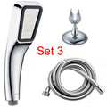Orange hand-held pressurized shower head set for normal temperature water systems