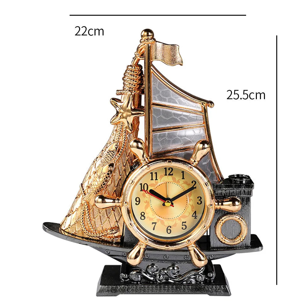 Fashion bedroom clock creative home decor plastic alarm clock in gold or silver colour compact size