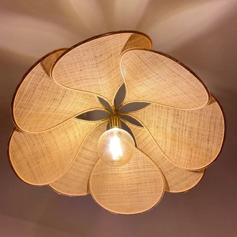 Bohemian fabric hanging lamp white 50cm diameter ceiling chandelier for hotel