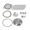 Silver aluminium alloy automotive valve cover for EGR cooler system replacement.