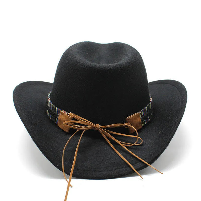 Western-style cowboy hat with a bell-shaped crown in a polyester wool fabric, shown in an army green colour.