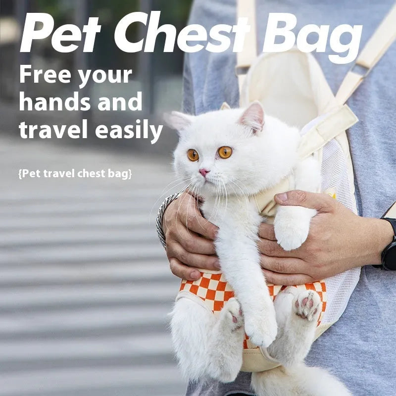 Portable non-woven polyester canvas pet backpack for cats in purple mist grape colour