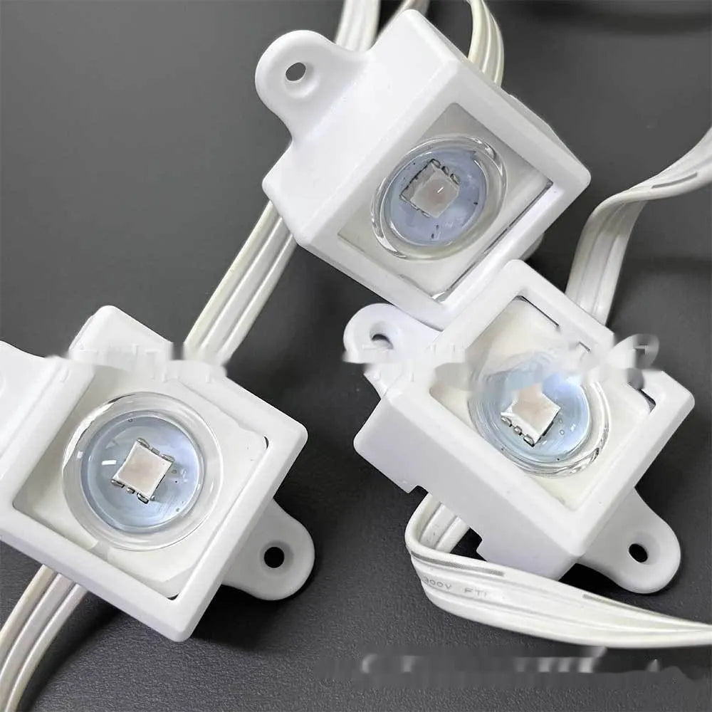 White plastic LED light fixed bracket and protective lampshade measuring 1.7 by 6 centimetres.
