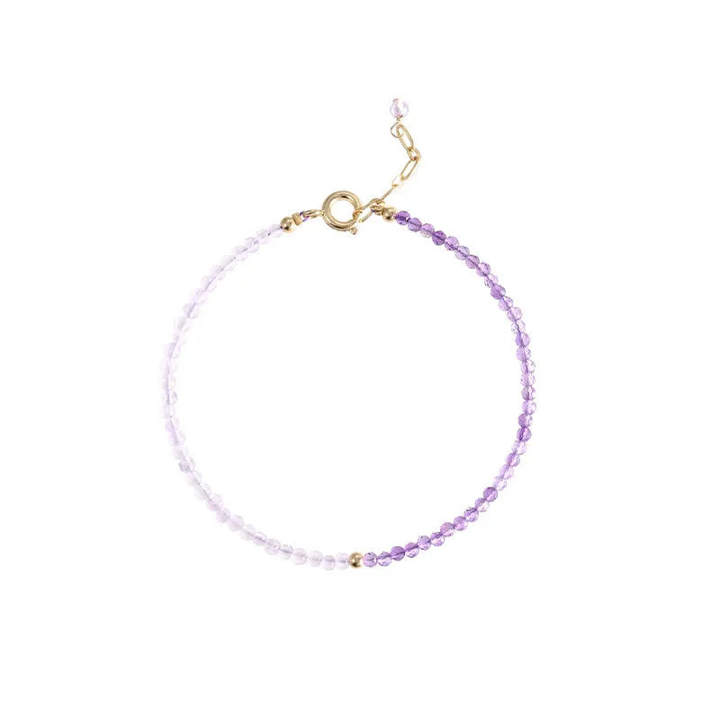 Women's purple rattan crystal bracelet with geometric cut in 2mm thickness