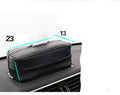 Black PU leather car hanging storage box with paper bag lining, dimensions 23x13x9cm