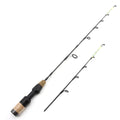 Double tip ice fishing rod 60cm 2 sections hard fishing spinning wheel tackle set single pole colour
