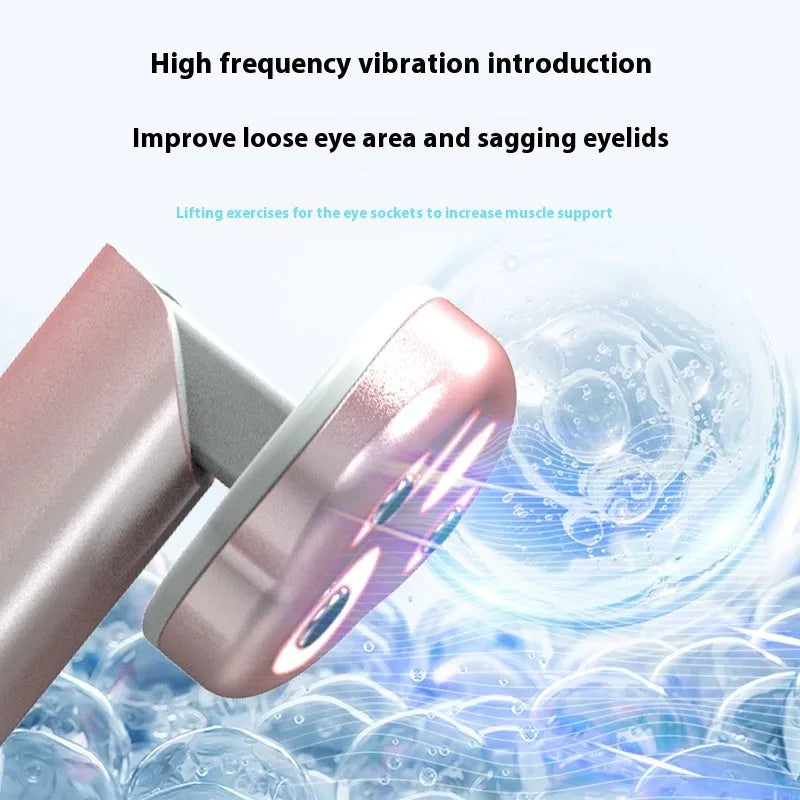 Gradient pink Cat's Paw Eye Beautification Instrument with micro-current vibration and colour light therapy functions