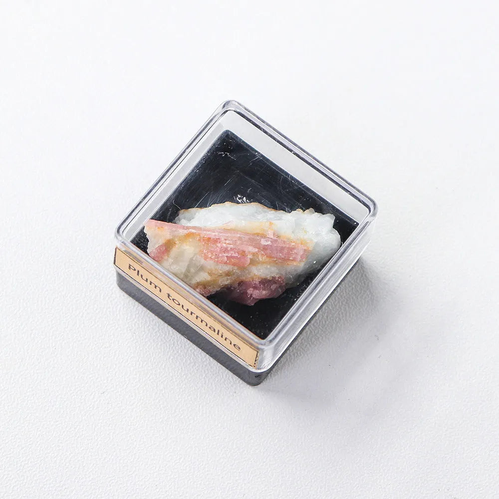 Natural amethyst crystal ore mineral specimen decoration in geometric shape on white background