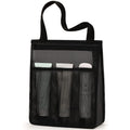 Large capacity polyester swimming gym bag with dry wet separation and mesh pocket in black and pink