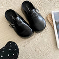 Flat buckle casual sneakers in PU upper, round toe, available in four colours and sizes 35-39