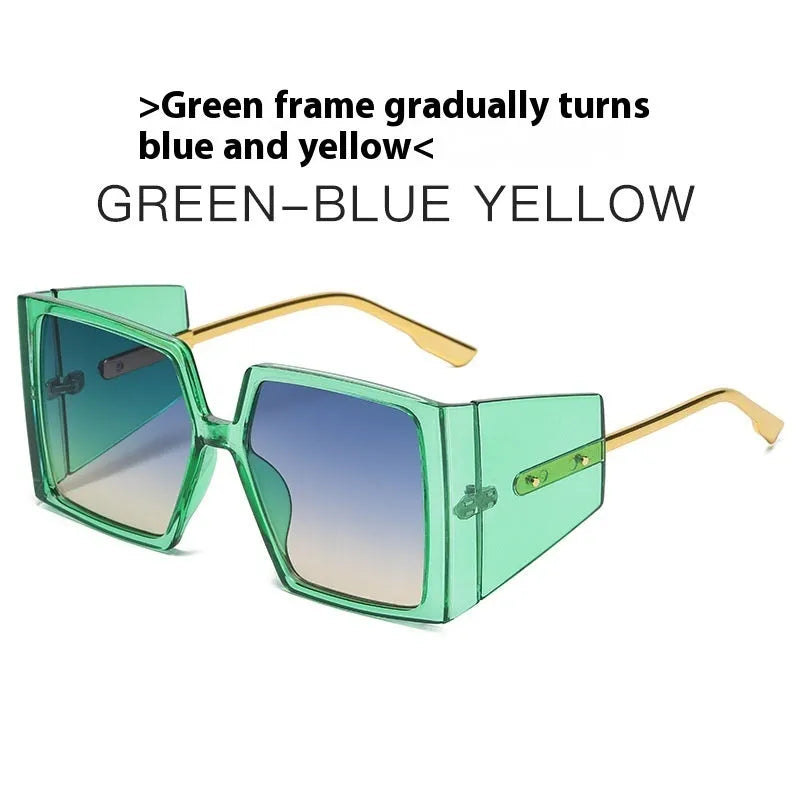 Large square frame sunglasses in multiple colour options with UV protection lenses