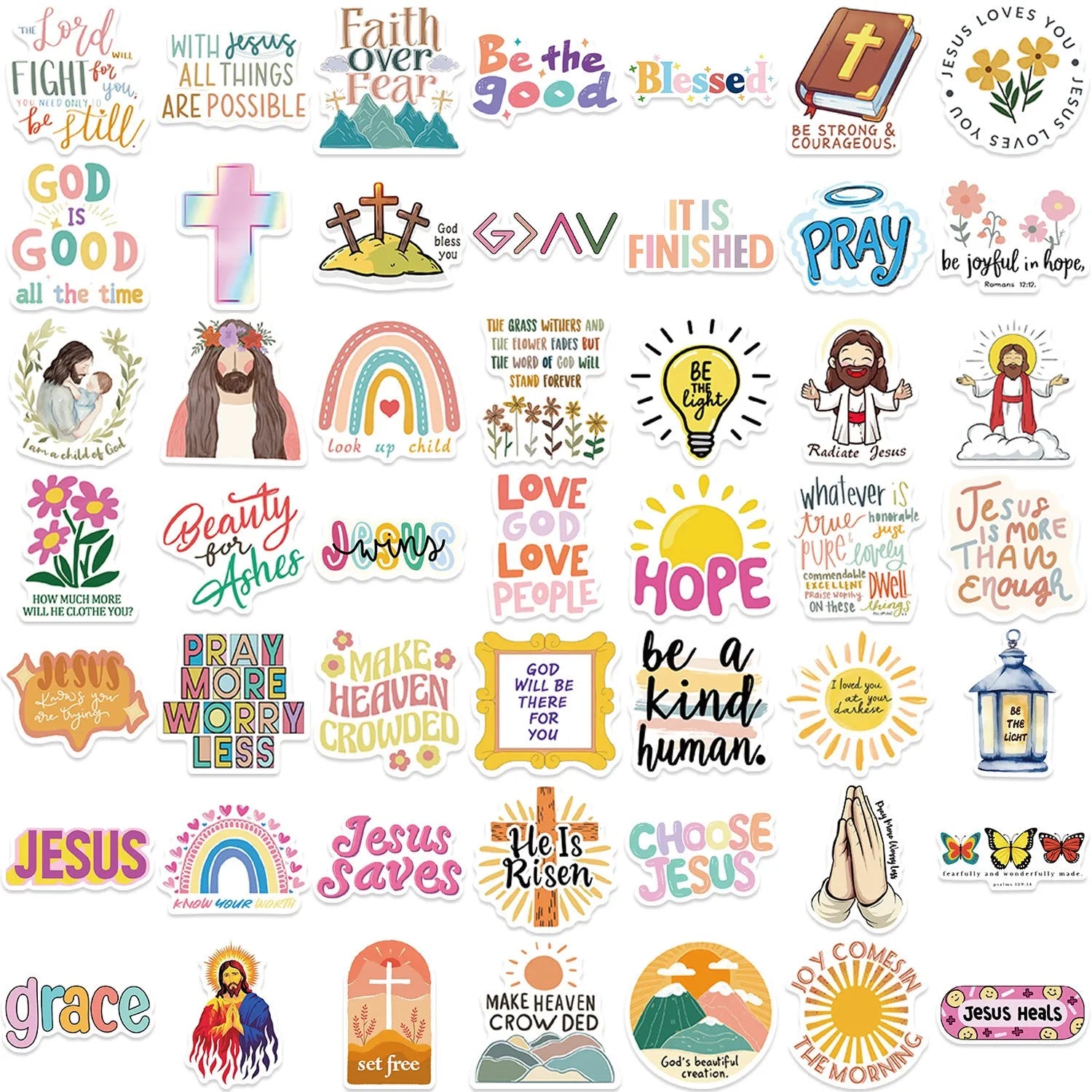 Set of 50 random pattern graffiti stickers for wall and surface decoration