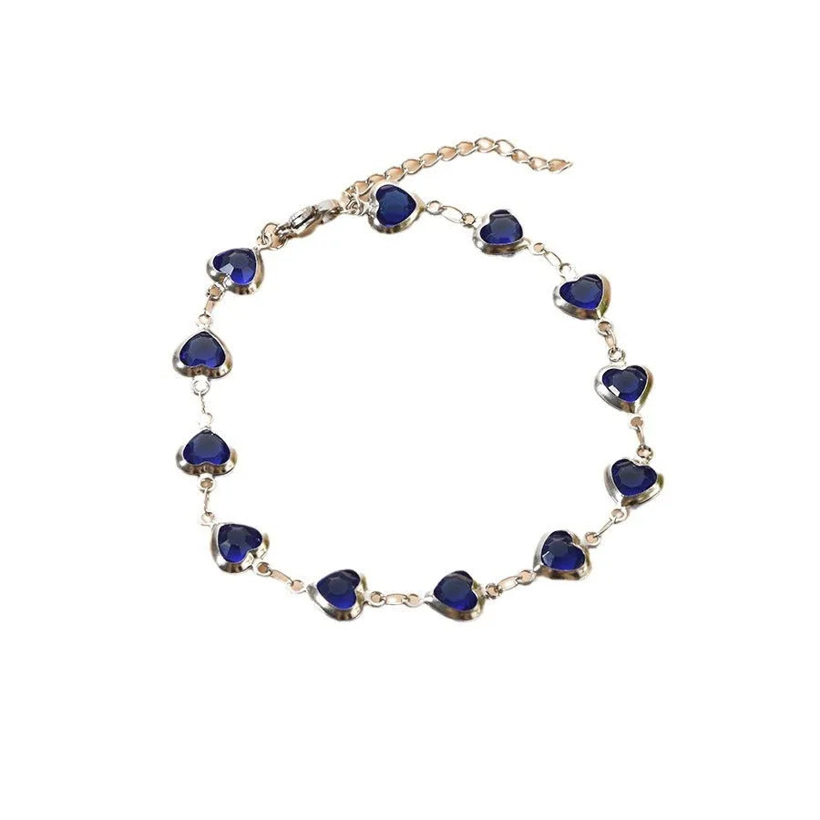 Devil's Eye geometric heart bracelet in stainless steel, shown in one of six electroplated colour options.