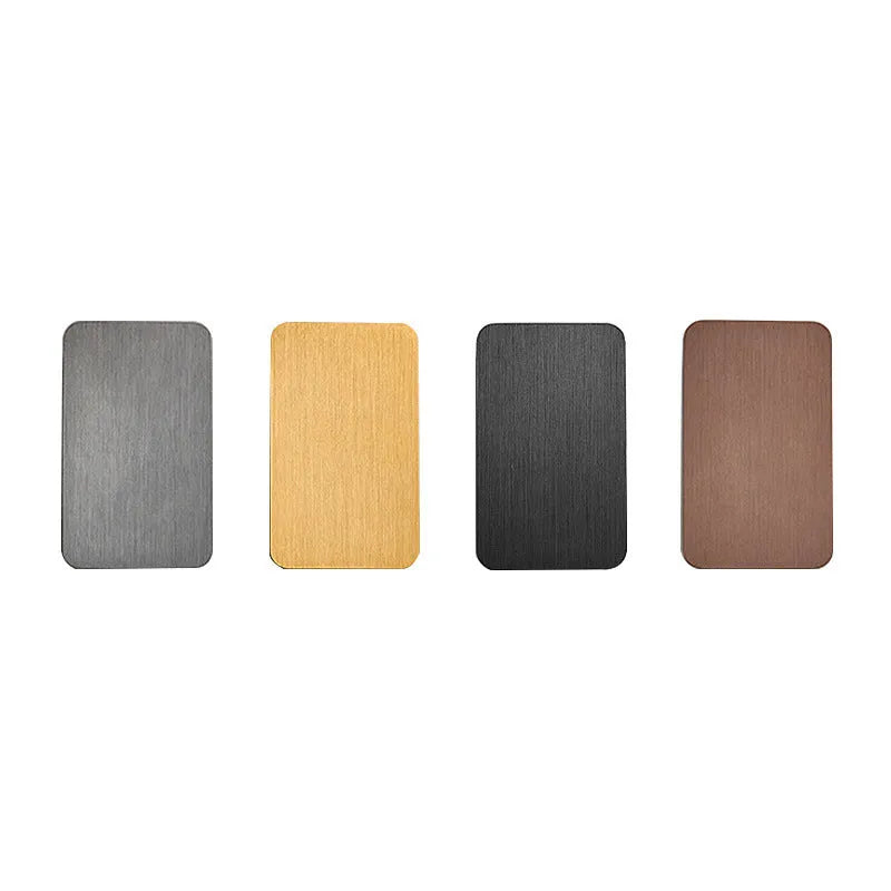 Minimalist modern Nordic metal LED wall lamp in black, mounted on a wall.