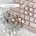 Clear crystal glass ball dome PVC keyboard stickers in two sizes for universal fit