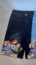 Men's cotton tapered shorts with Jesus printed back pocket in black and blue colour options