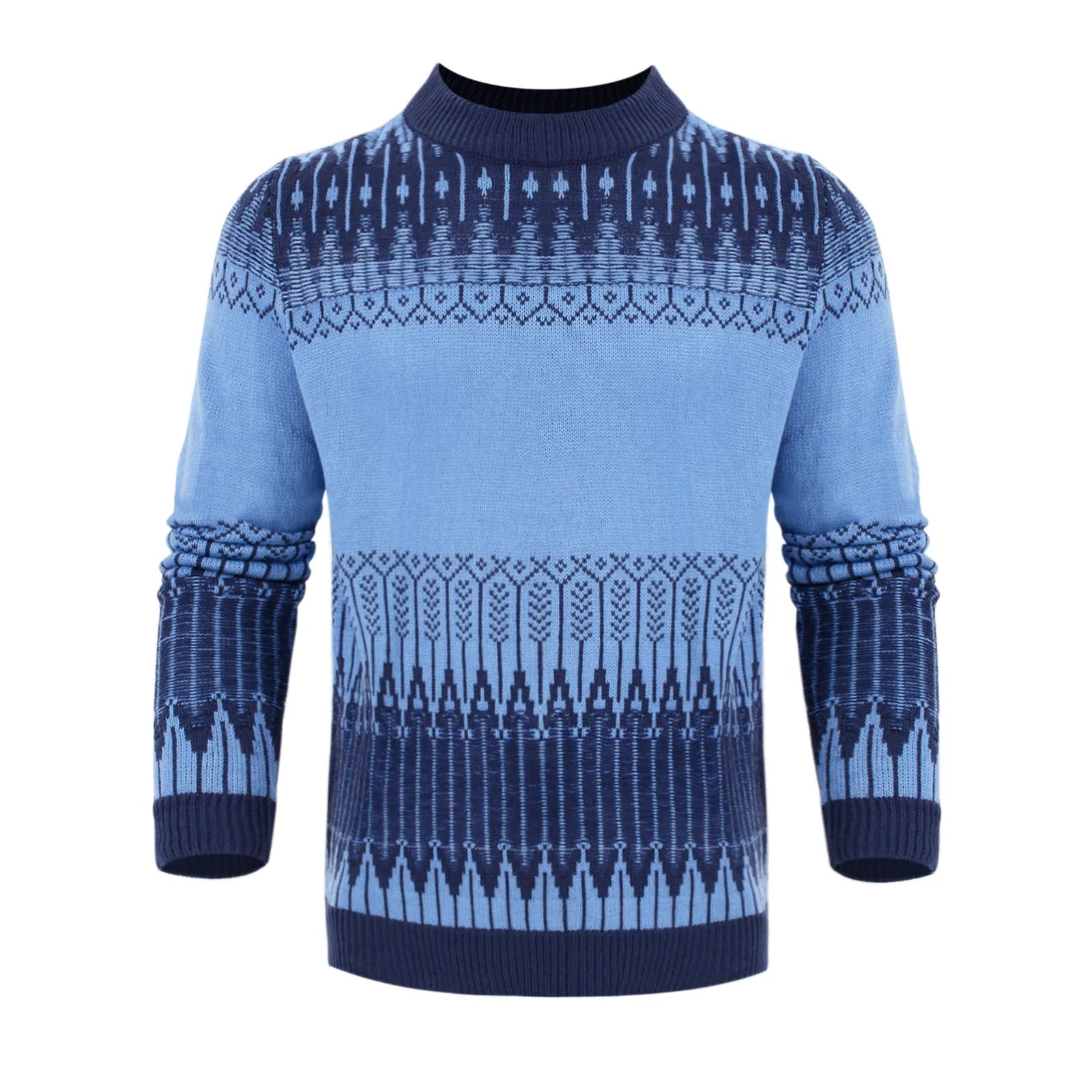 Men's soft cotton-blend knitted sweater with crew neck and long sleeves