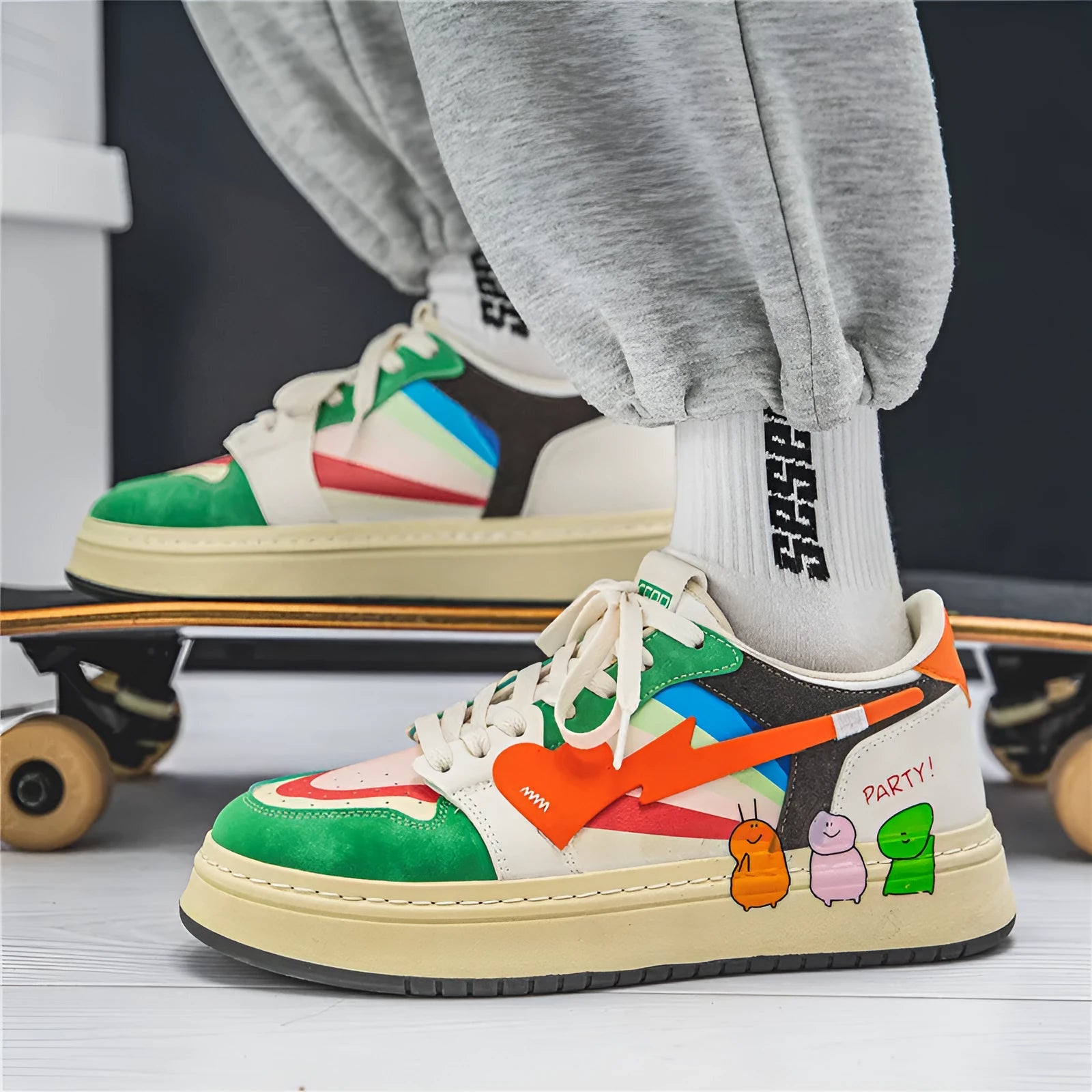 Casual lace-up sneakers in simple design with youth fashion styling available in multiple colour options