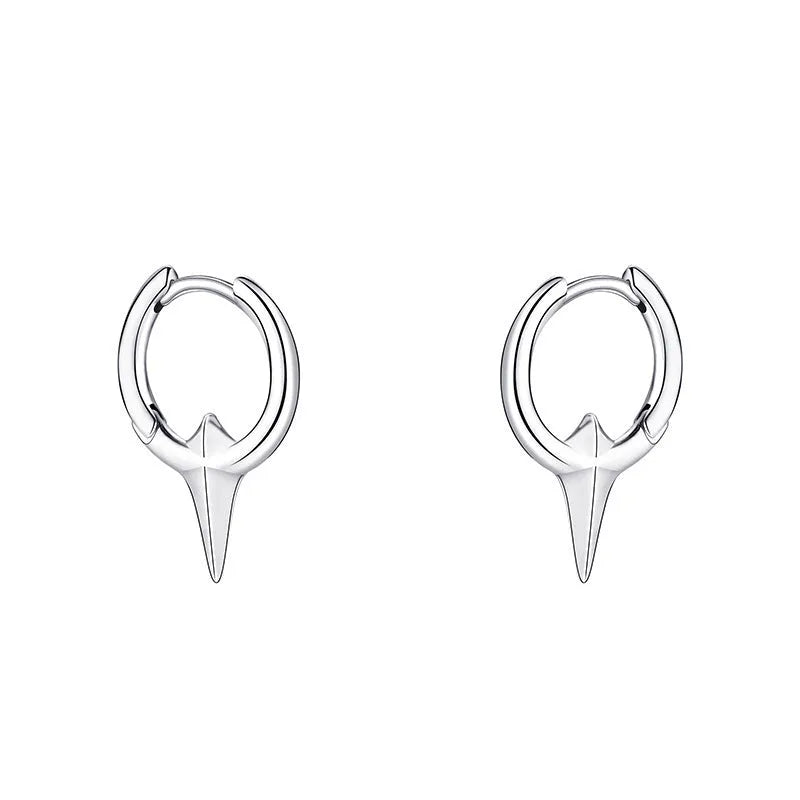 Geometric star design women's ear clips with copper construction and electroplated white gold finish
