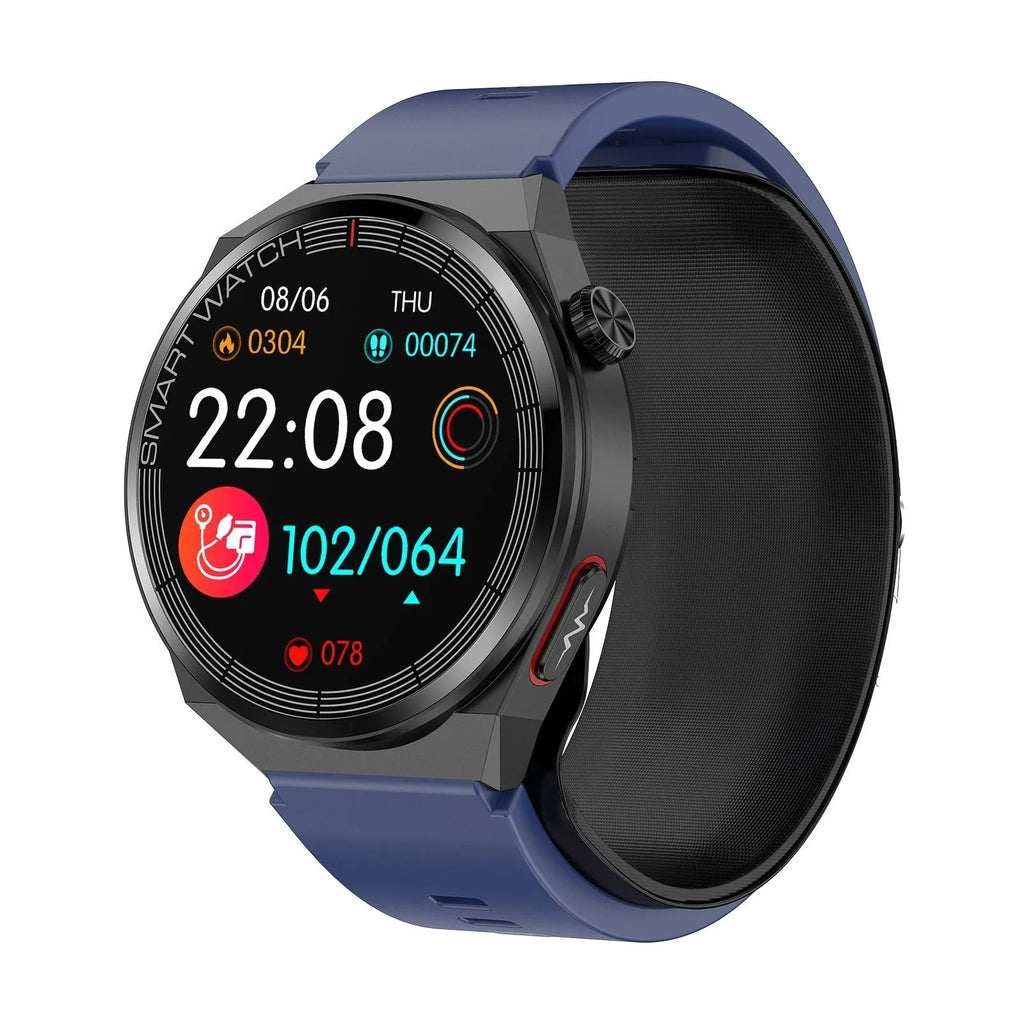 Blood pressure voice broadcast sport smart watch with TFT screen, available in black, blue, and red colours