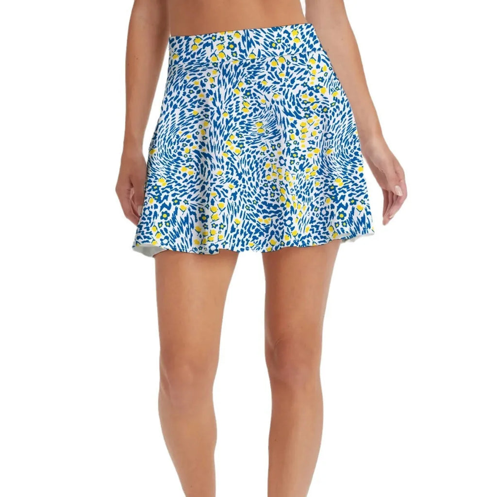 Women's high waist half-length breathable sports skirt in Blue for golf tennis badminton