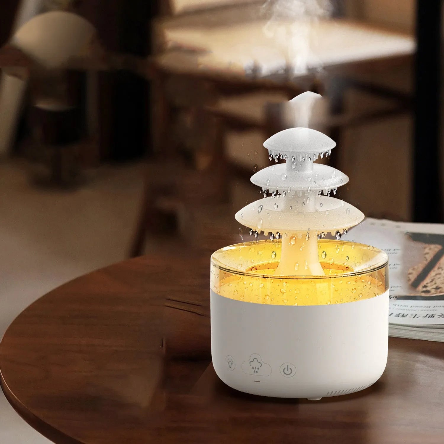 New Cloud Rain Air Humidifier Essential Oil Diffuser 500ml white USB mist colourful light