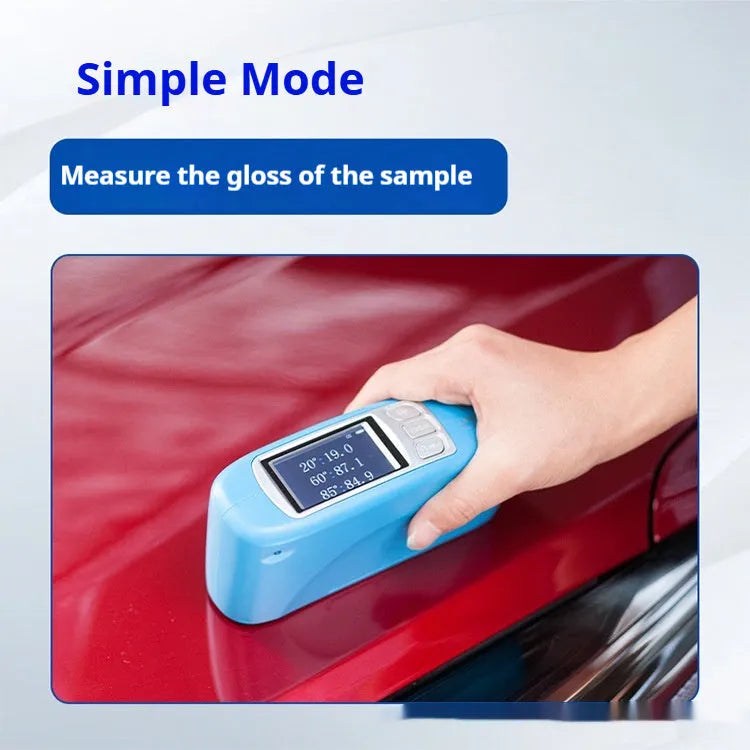 Handheld portable glossiness tester device for measuring ceramic and material surface brightness