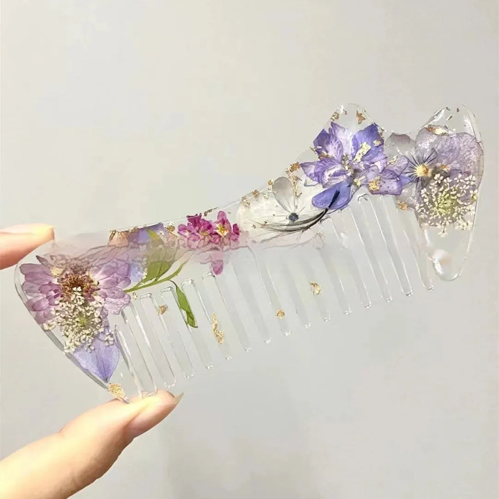 Crystal glue mirror glossy resin comb in three colour options 01 02 03 compact size under 10cm