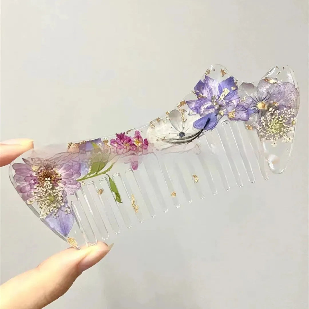 Crystal glue mirror glossy resin comb in three colour options 01 02 03 compact size under 10cm
