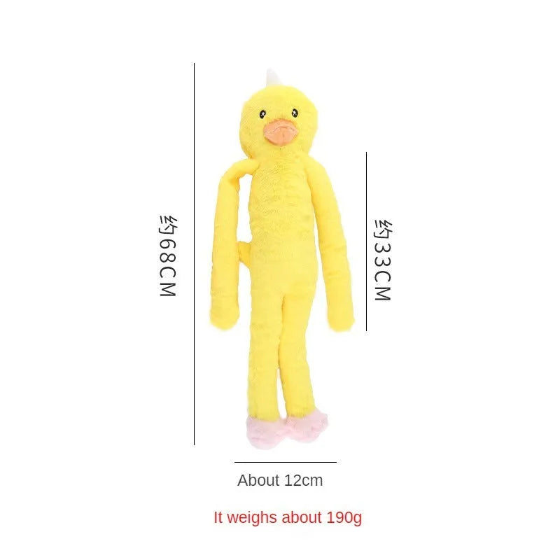 Pink plush dog toy with rattle paper for large dogs Golden Retriever size 20 cm