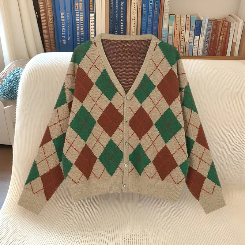 Knitted casual cardigan in macaron colours showing pink, green, black and khaki options