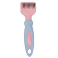 Stainless steel pet grooming comb with integrated knot knife for dogs and cats