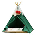 Semi-closed thickened cloth cat house with brown mat, suitable for indoor use, 50x50x68cm size option