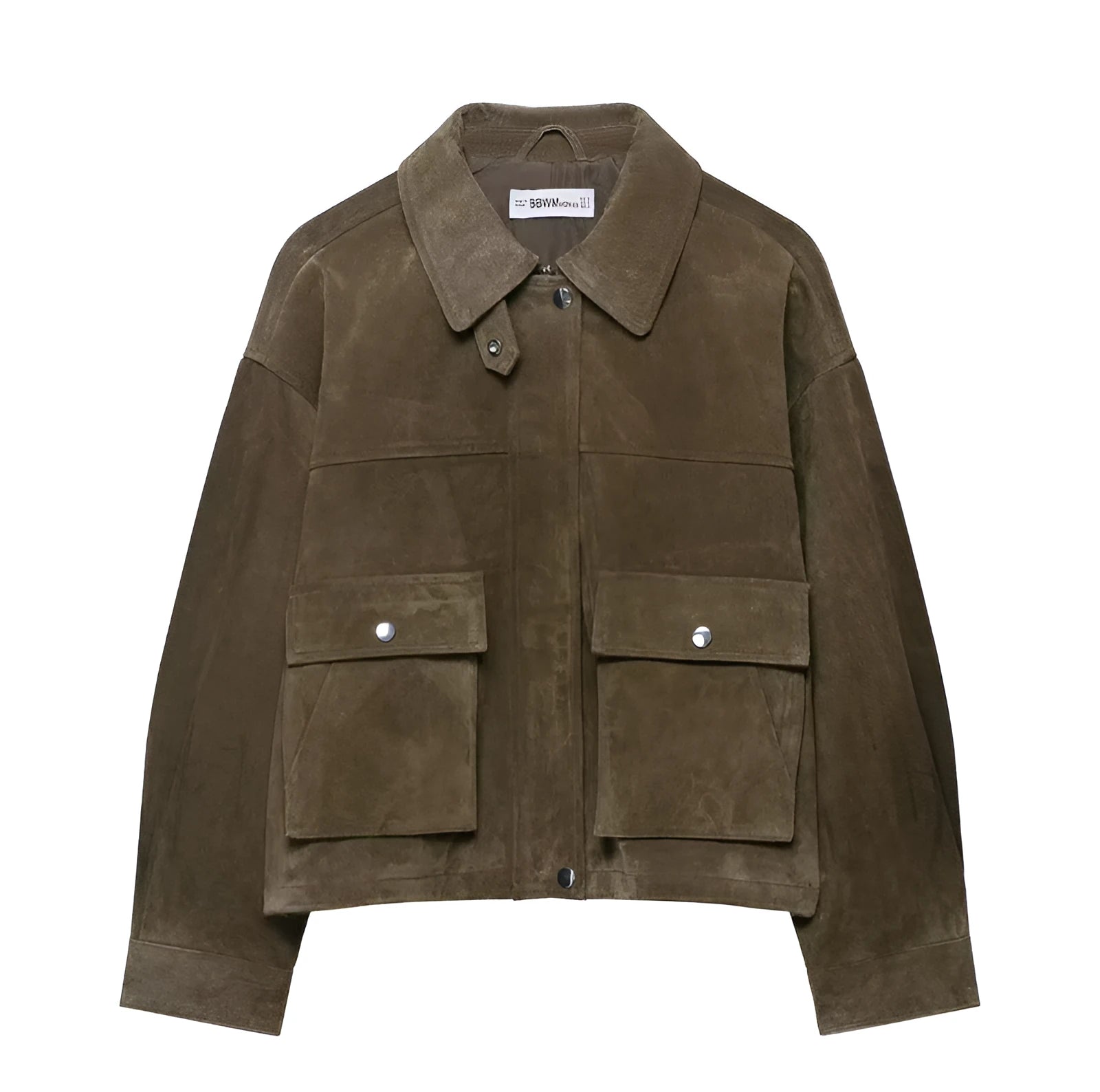 Women's PU fabric jacket in Japanese Korean casual style with medium thickness and regular cut