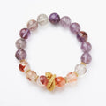 Purple ghost crystal bracelet 10mm beads Nine Purple good luck symbol retro zodiac style
