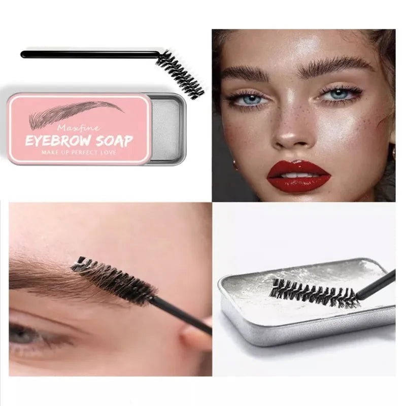 Long-lasting natural shaping eyebrow cream 10g with eyebrow brush for defined brows