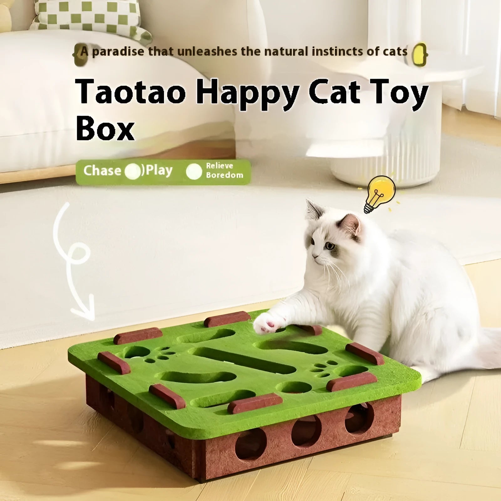 Rectangular felt cat scratching box with hole for claw maintenance in three colour options
