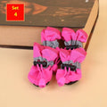 Pet dog four seasons breathable soft bottom dog shoes in multiple colours on a white background