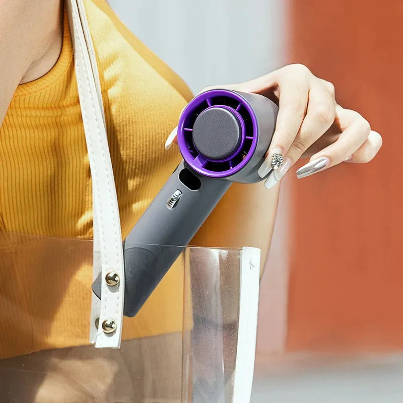 Portable handheld turbo fan with semiconductor refrigeration 3000mAh battery white cold compress