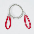 German stainless steel survival wire saw showing four-strand cutting wire with black and red colour options