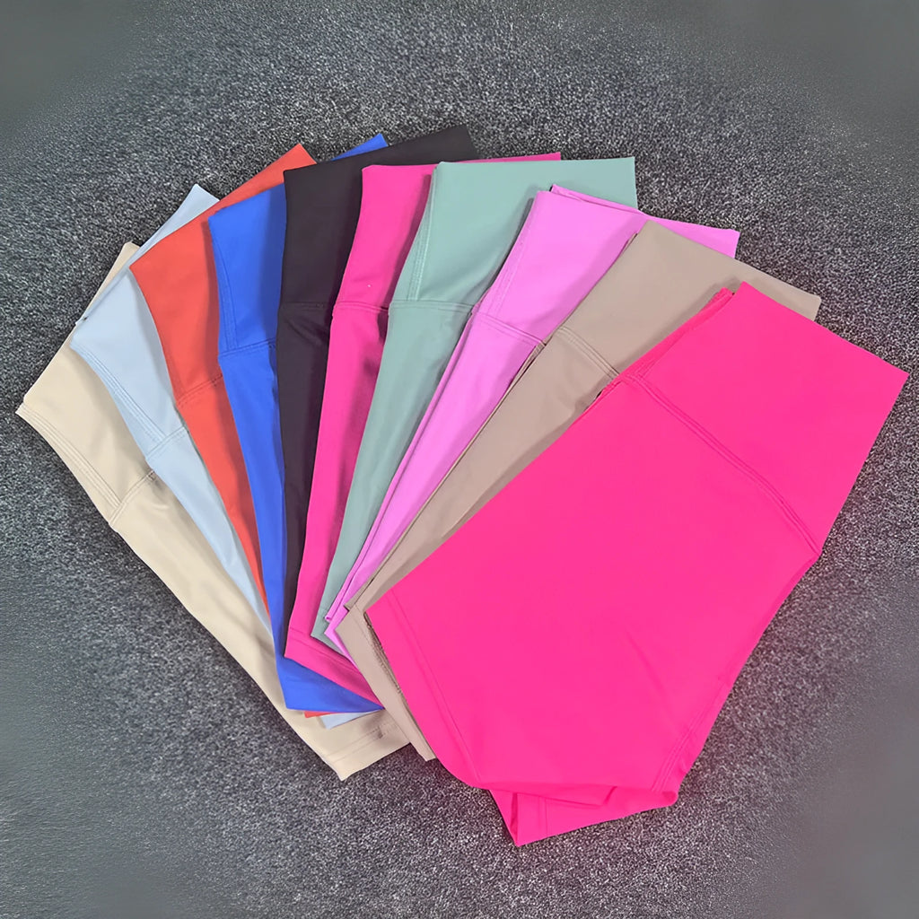 Women's high-waist yoga shorts in quick-dry nylon fabric for running and cycling
