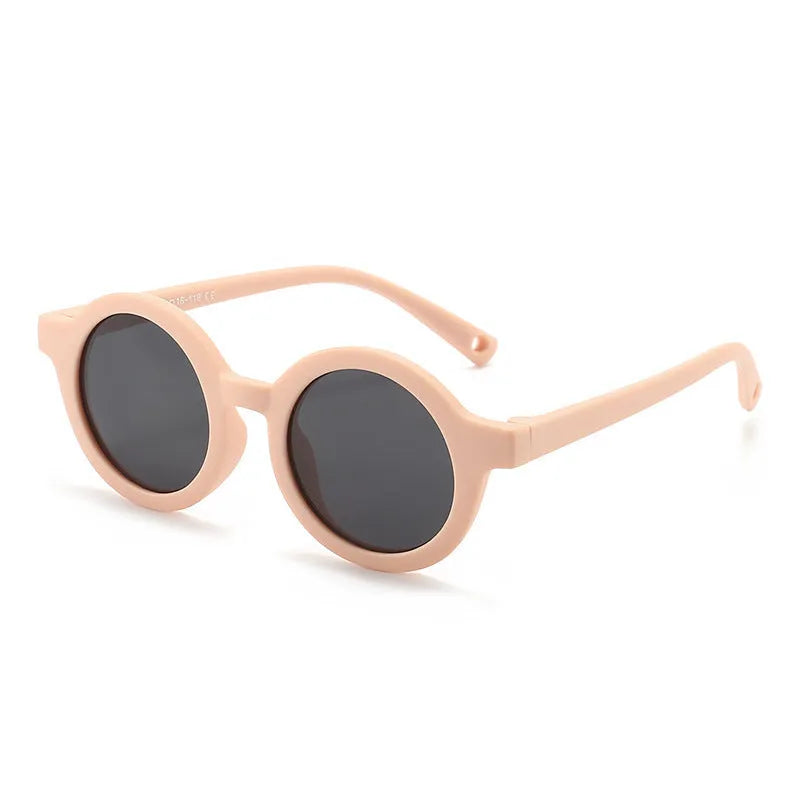 Children's silicone sunglasses for 0-3 years with round frame and UV400 polarised lenses