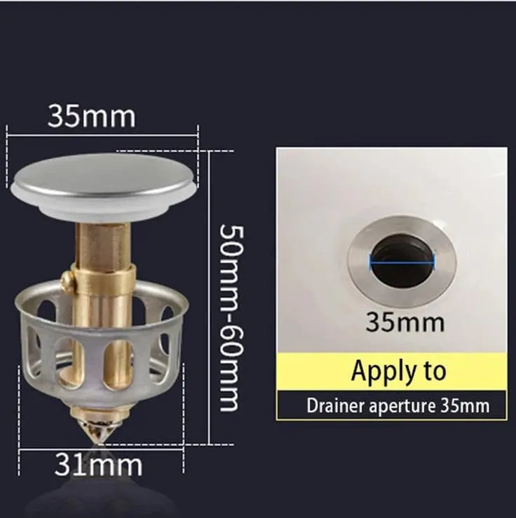 White copper manually pressed bounce anti-blocking filter element for single basin sink