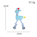 Blue deer shaped plush dog toy with corn grain texture and squeaker