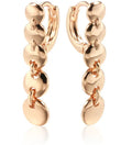 Gold retro long round circle drop earrings with woven wire construction.