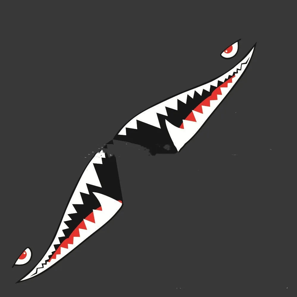 Shark design PVC body stickers for vehicle decoration in two size options