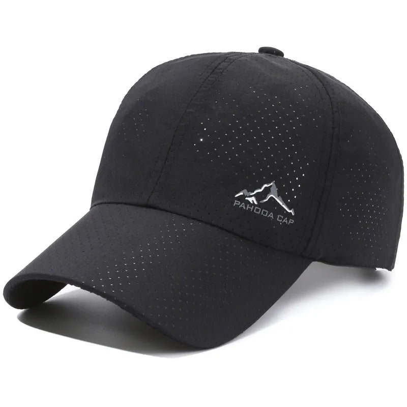 Korean-style adjustable baseball cap in polyester fabric for summer sun protection.